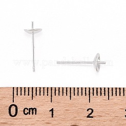 925スターリングシルバー製スタッドピアスパーツ  銀  トレイ：5mm  13mm  ピン：0.7mm&nbsp;STER-K167-027C-S