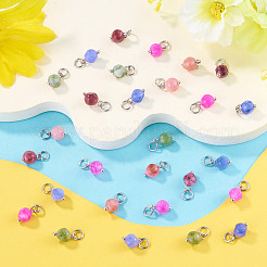 30Pcs Natural Colorful Tourmaline Dice Charms&nbsp;PALLOY-TA00366