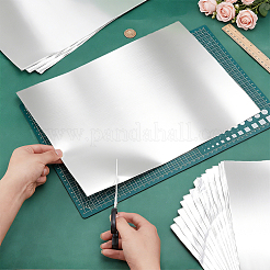 長方形のアルミホイル紙25枚  塗装用  彫刻  銀  400x300x0.7mm&nbsp;DIY-OC0016-34B-02