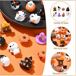 32個 16スタイル ハロウィン樹脂ディスプレイデコレーション  混合図形  ミックスカラー  24~33x14~28x18~24mm  2個/スタイル&nbsp;DJEW-CJ0001-04