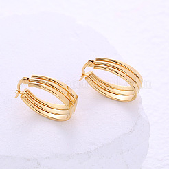 Stainless Steel Triple U-Shaped Hoop Earrings&nbsp;WT3801