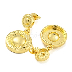 Rack Plating Flat Round Brass Stud Earrings&nbsp;EJEW-I313-04G