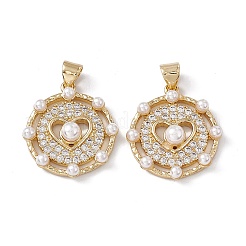 Brass Micro Pave Cubic Zirconia Pendants&nbsp;KK-B061-01G