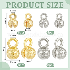 32Pcs 4 Style Brass Bead Tips&nbsp;FIND-BC0005-47