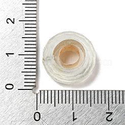 ガラスヨーロピアンビーズ  大穴ビーズ  ホイール  多面カット  ホワイト  14.5x6.4mm  穴：5.7mm&nbsp;GLAA-XCP0001-43F