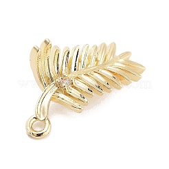 Brass Pave Clear Cubic Zirconia Pendants&nbsp;KK-Z061-15G-01