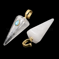 Natural Quartz Crystal Rock Crystal Pointed Pendants&nbsp;GG-CBA19F2-02G-04