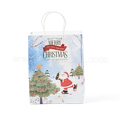 クリスマステーマクラフト紙袋  ハンドル付き  ギフトバッグやショッピングバッグ用  鹿の模様  35cm&nbsp;ABAG-H104-D07