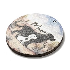 母の日テーマの木製ペンダント  犬  39.5x2.5mm  穴：1.6mm&nbsp;FIND-Z031-01H