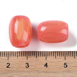 レジンヨーロピアンビーズ  大穴ビーズ  模造キャットアイ  バレル  レッド  16x12mm  穴：5.2mm&nbsp;RESI-F055-11B