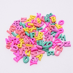ウッドカボション  単語の形  子供のおもちゃの工芸品と芸術品作りのために  ミックスカラー  15x6.5~21x4.5mm  100個/袋&nbsp;WOOD-WH0112-46