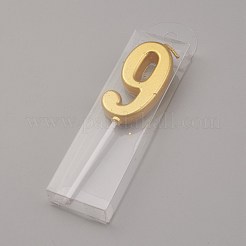 パラフィンゴールデンキャンドル  数形の無煙キャンドル  結婚式のための装飾  誕生日パーティー  NUM。9  9：100.5x24.5x6.5mm&nbsp;DIY-K028-A-09