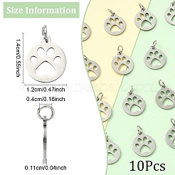 10Pcs 304 Stainless Steel Pendants&nbsp;STAS-YW0002-72