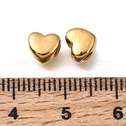 バレンタインデー用304ステンレススチール製スペーサービーズ  ハート  イオンプレーティング（ip）  18KGP本金メッキ  6x6.5x5mm  穴：2mm&nbsp;STAS-L315-075G-01