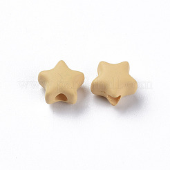 スプレープリントアクリルビーズ  スター  パパイヤホイップ  8.5x9.5x5mm  穴：2mm  約2050個/500g&nbsp;MACR-S373-45-O07