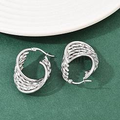 304 Stainless Steel Twist Ring Stud Earrings&nbsp;EJEW-P324-10P