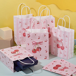 9Pcs 3 Styles Paper Cherry Printed Carry Storage Tote Bags&nbsp;ABAG-TA0001-99