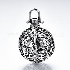 Rack Plating Brass Cage Pendants&nbsp;LS-KK-Q402-01AS
