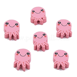 手作り樹脂粘土ビーズ  タコ  ミックスカラー  8~12x6~9x3~4mm  穴：1.6mm&nbsp;CLAY-C001-09