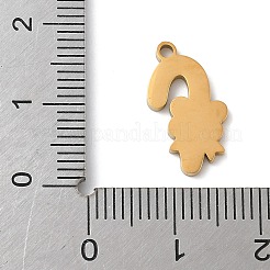 クリスマステーマ 304ステンレススチールエナメルペンダント  18KGP本金メッキ  キャンディー棒  16.5x9x1.5mm  穴：1.5mm&nbsp;STAS-K312-04J-G