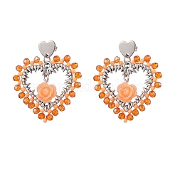 Alloy Glass Stud Earrings&nbsp;EJEW-MZ00372-03