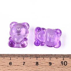 ベーキングペイント透明ガラスビーズ  ハートで耐える  ミディアム蘭  20~20.5x14.5~15x13.5~14mm  穴：1.5~1.6mm&nbsp;DGLA-N018-02G