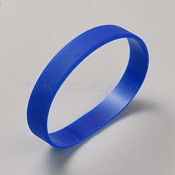 ワードシリコンコードブレスレットリストバンド  ブルー  1/2インチ（1.2cm）  内径：2-3/8インチ（6.1cm）&nbsp;BJEW-WH20004-02D