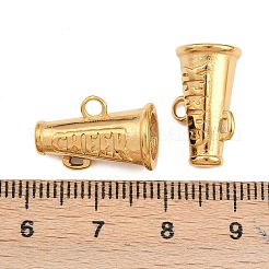 304ステンレススチールチャーム  歓声をあげながらトランペットを吹く  鉛フリー＆カドミウムフリー  イオンプレーティング（ip）  18KGP本金メッキ  11x17x9.5mm  穴：2mm&nbsp;X-STAS-H241-03G