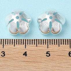 真鍮製ビーズキャップ  カドミウムフリー＆鉛フリー  5  - 花びらの花  銀  13x13x6.5mm  穴：1.4mm&nbsp;KK-Z030-08S
