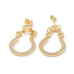 Clear Cubic Zirconia Teardrop Dangle Stud Earrings&nbsp;EJEW-P224-03G