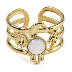 Natural White Jade Finger Rings&nbsp;RJEW-U027-07G-05