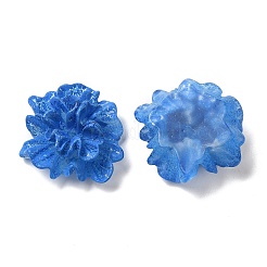 オペーク樹脂カボション  花  ドジャーブルー  23x24.5x11mm&nbsp;RESI-E049-03A