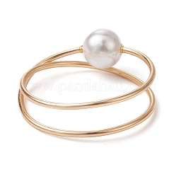 Brass Wire Wrap Criss Cross Finger Ring&nbsp;RJEW-TA00090