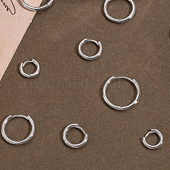 真鍮フープピアス 5ペア 5スタイル  スターリングシルバーピンと  プラチナ  9.5~17.5x2mm&nbsp;EJEW-BBC0001-90