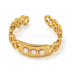 Ion Plating(IP) 304 Stainless Steel Cuff Open Rings&nbsp;RJEW-K283-07G