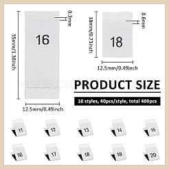 400Pcs 10 Styles Polyester Size Labels for Clothing&nbsp;DIY-BC0016-59A
