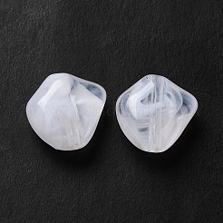 透明なアクリルビーズ  ホワイト  15x15x8mm  穴：1.6mm  約595個/500g&nbsp;OACR-L013-016