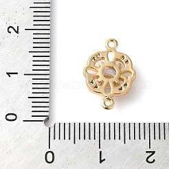 Brass Pave Clear Cubic Zirconia Connector Charms&nbsp;KK-G503-32G