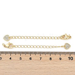 Brass Micro Pave Cubic Zirconia Ends with Chains&nbsp;KK-U043-03G
