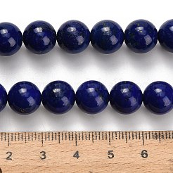 天然石ラピスラズリビーズ連売り  ラウンド  グレードAAA  10mm  穴：0.7mm  約39個/連  15.55~15.75''（39.5~40センチメートル）&nbsp;G-H329-C01-10mm