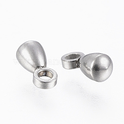 変色しにくい304ステンレススチールチャーム  アジャスターチェーンドロップ  ティアドロップ  ステンレス鋼色  6x3mm  穴：1.2mm&nbsp;STAS-G161-10P