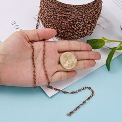 鉄の母と息子のチェーン  溶接されていない  赤銅色  スプールで  サイズ：母チェーン：約9×長  5 mm幅  厚さ0.8mm  息子チェーン：長さ約5mm  4 mm幅  厚さ0.8mm  約328.08フィート（100m）/ロール&nbsp;CH-S015-R-FF