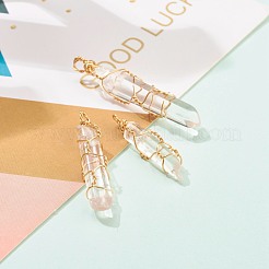Natural Quartz Crystal Pointed Pendants&nbsp;PALLOY-JF00613