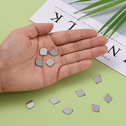 Tarnish Resistant Smooth Surface Stainless Steel Rhombus Stamping Blank Tag Links connectors&nbsp;LS-STAS-R064-72