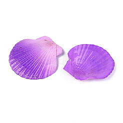 Spray Painted Natural Scallop Shell Big Pendants&nbsp;SSHEL-T017-14B