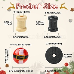 120Pcs 8 Styles Christmas Santa Claus Theme Spray Painted Schima Wood Beads&nbsp;WOOD-CJ0002-60