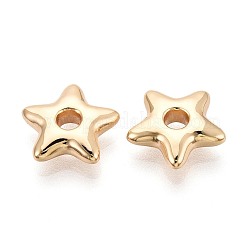 304ステンレススチールビーズ  スター  18KGP本金メッキ＆ガンメタル  12x12.5x3.5mm  穴：2.5mm&nbsp;STAS-T074-54G