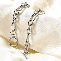 Tarnish Resistant Unisex 304 Stainless Steel Figaro Chain Bracelets&nbsp;X-BJEW-H541-06A-P