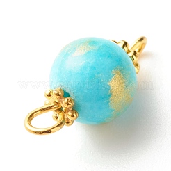 Natural Mashan Jade Connector Charms&nbsp;PALLOY-JF01232-03