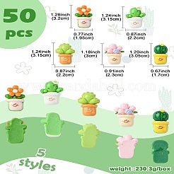 50Pcs 5 Styles Opaque Resin Decoden Cabochons&nbsp;RESI-CJ0003-88